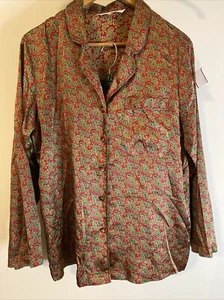 Victoria's Secret M Silky Red PJ Gold Paisley 2 Stück Langarm * C Naht L Sho - Bild 1 von 15