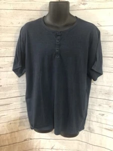 Threads 4 Thought Men's Short Sleeve Henley Dark Blue Size XL - Picture 1 of 5