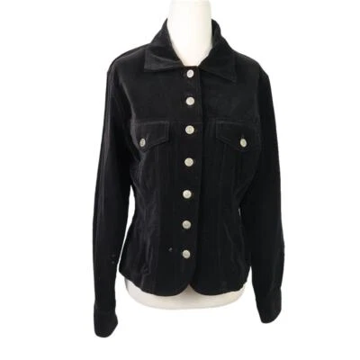 Jaqueta de veludo preta vintage anos 90 Jones New York Country 6 - Imagem 1 de 4