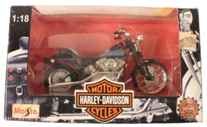 Harley Davidson FXSTSB Bad Boy Maisto 1/18 Diecast Motorcycle Series 1997 Black - Picture 1 of 4