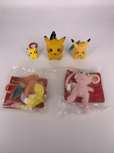 Vintage 1999 Pokemon PIKACHU Charizard Mew Clip On Key Chain Lot New NIP - Picture 1 of 11