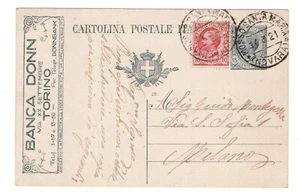 MOSSO SANTA MARIA ITALY 1921 BANCA DONN ADVERTISING POSTAL CARD - Picture 1 of 2