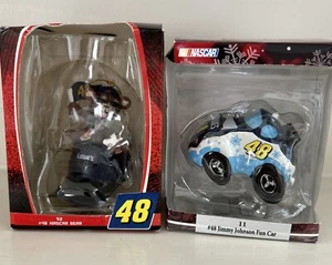 NASCAR Jimmy Johnson Lowe’s Christmas Ornaments Car & NASCAR Bear NEW SEALED - Picture 1 of 12