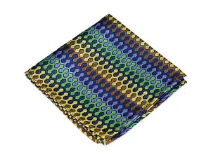 Lord R Colton Masterworks Pocket Square - Dragon Skin Navy Yellow Silk - $75 New - Picture 1 of 2