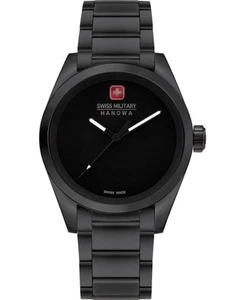 SWISS MILITARY HANOWA Men Analog Quartz Casual Watch Classic Dress Black Dial Wa - Picture 1 of 1