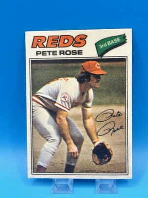 Pegatina de tela Topps 1977 #38 Pete Rose impresión corta centrada en Sp casi nueva-como nueva o mejor Foto 1 de 2