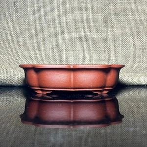 Handgefertigte Bonsaischale, ovaler Topf, Wolkenform, Keramik, handgraviert, Größe 6,5" - Bild 1 von 10