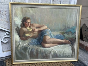 Beautiful Nude Oil  By Noted French  Painter Guy Bazin De Jessey Impressionism - Picture 1 of 21