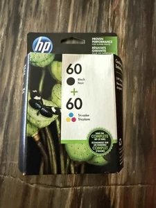 Pack combiné cartouches d'encre noires et tricolores HP 60 AUTHENTIQUES scellées exp. 2024 NEUF ! - Photo 1/3