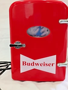 Budweiser Mini Fridge Compact Personal Refrigerator 6 Cans 9.5x7x9  Tested works - Picture 1 of 6
