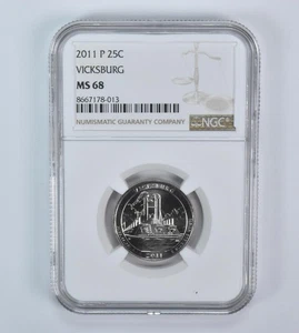 2011-P Washington Quarter ATB Vicksburg MS68 NGC - Picture 1 of 5