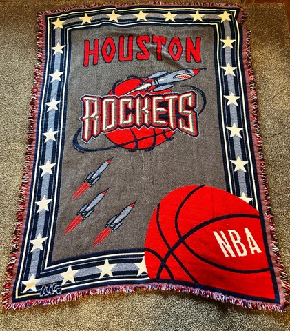 Vintage The Northwest Company NBA Houston Rockets Throw Blanket 58"L x 45" W Cover