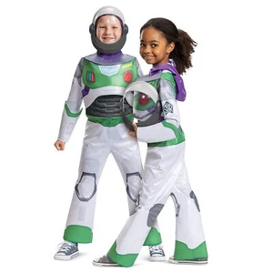 Buzz Lightyear Deluxe Costume Jumpsuit Kids Space Ranger Outfit 4-6 Years - Picture 1 of 7