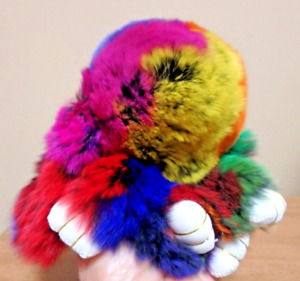 XLarge Bunny Keychain Multi-Color  Soft Fluffy Real Rex Rabbit Fur Bag Charm