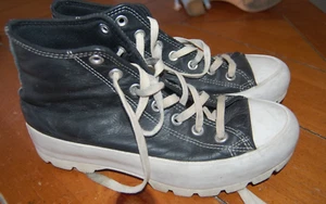 Converse Chuck Taylor All Star Move Platform Womens Size 8 Black White Leather - Picture 1 of 6