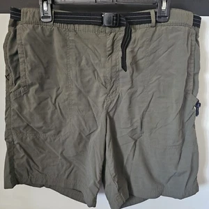 LL Bean Sage Green Nylon Cresta Cargo Hiking Shorts Sz L MTB Biking Gorpcore - Picture 1 of 10