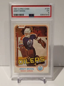 1981-82 O-Pee-Chee Andy Moog Rookie RC #120 PSA 5 Edmonton Oilers HOF - Picture 1 of 2