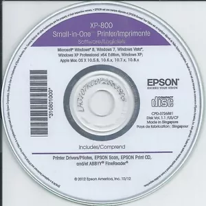 Epson XP-800 BackUP Software for printer - Picture 1 of 1