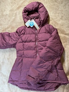 Womens Puffer Slim Fit Down Jacket Winter Overcoat W/Removable Hood Wine Red M - Picture 1 of 6