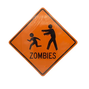 Novedad Zombies Gato Bruja Letrero Dos Caras - Nuevo Precintado - Imagen 1 de 4