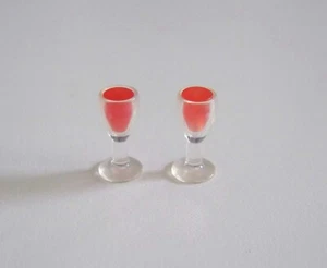 PLAYMOBIL (1414) VAISSELLE - Lot de 2 Verres à Pied Flute Mariage Contenu Rouge - Bild 1 von 1