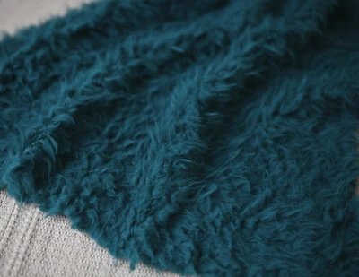 Teal tufty soft plush faux fur fabric | short pile | craft | sewing | ~50 x 75cm - Image 1 of 4