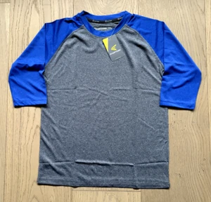 Camiseta de béisbol Easton manga 3/4 raglán cuello redondo juvenil grande gris y azul - Imagen 1 de 2