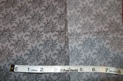 TWO HALF YARD PIECES BY BLANK TEXTILES ~ GREY COLONIAL CHILDREN - Image 1 of 2