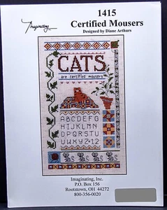 Imaginating #1415 Certified Mousers Cross Stitch Booklet - Picture 1 of 3