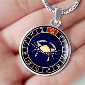 Collar de lujo horóscopo del zodiaco de cáncer para mujeres, regalo de cumpleaños para esposa mamá - Imagen 1 de 9