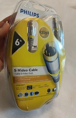 Cable Philips 6 pies S-Video M62791 conectores chapados en oro 24 k nuevo, sin abrir Foto 1 de 2