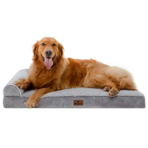 XL Orthopedic Dog Bed with Bolster - Memory Foam L-Shape Bed for Large Dogs - Picture 1 of 21
