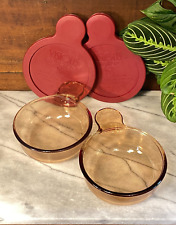 2 Corning Ware Vision Grab-It Bowl V-150-B Grab It & Go Amber Glass w/ Lid ~ USA