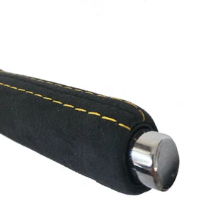 PARA VW GOLF 5 6 EOS SCIROCCO FRENO DE MANO MANGO CUBIERTA ALCANTARA COSTURA AMARILLO - Imagen 1 de 5