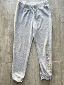 HELLO KITTY Velour Velvet Gray Gold Kids Girl Sweatpants Joggers Pants Soft 6X 6 - Picture 1 of 8