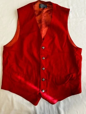 Chaleco de lana rojo pequeño Pendleton vintage para mujer adulto botones de cresta plateada Foto 1 de 4