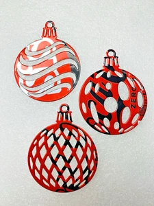Aluminum 3 Traditional Christmas Ball Ornaments Handmade with a Recycled Can #2 - Picture 1 of 1