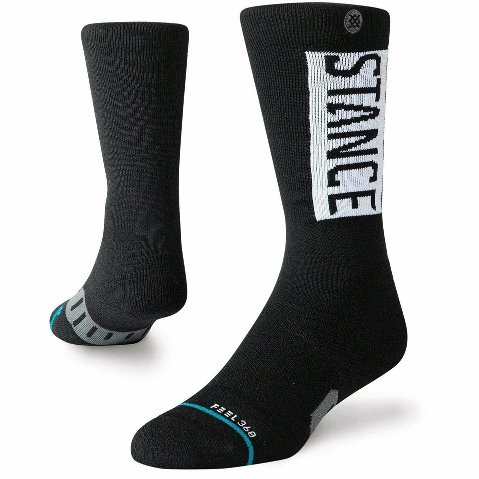 Stance Kids Black OTC Wool Cushion OG Logo Snow Ski Performance Socks Sz M 11-1