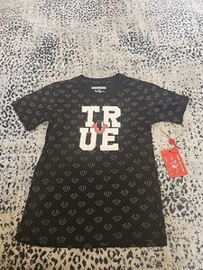 NWT  TRUE RELIGION Graphic Logo Print Short Sleeve t-Shirt Boy's SZ M - Picture 1 of 6