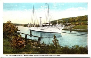Postcard 1919 Oresidential Yacht 'Mayflower' Cape Cod Canal Mass - Picture 1 of 2
