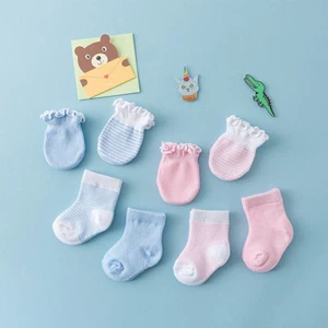 4 Pairs Lovely Baby Socks Gloves Cotton Mittens Socks Anti-scratch Face Gloves - Picture 1 of 11