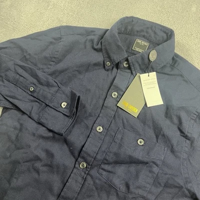 Camisa Todd Snyder flanela escovada botão para baixo azul marinho tamanho XS nova com etiquetas - Imagem 1 de 4