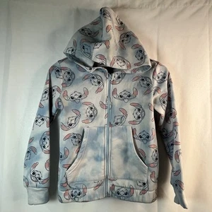 Disney Sweatshirt Lilo & Stitch Girl's M 10 Hoodie Full Zip Lightweight Jacket - Picture 1 of 8