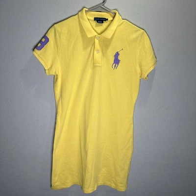 Vestido Ralph Lauren Vintage Para Mujer Talla Grande Tejido Cuello Grande Púrpura Logo #3 Foto 1 de 4