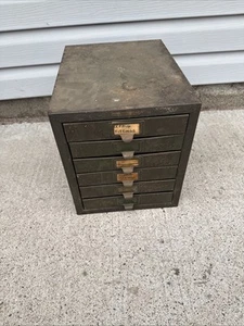 Vintage KENNEDY Mfg 6 Drawer Metal Parts Tool Organizer Storage Cabinet Box Gree - Picture 1 of 20