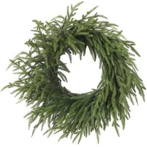 24 Inch Real Touch Christmas Wreath, Natural Droopy,Soft Bendable Winter Wrea... - Picture 1 of 8