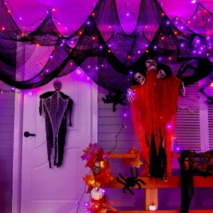 Halloween Lights String Lights Creepy Cloth  Fairy Lights 8 Lighting 50LED 49Ft - Picture 1 of 8