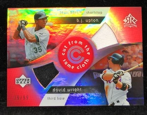 David Wright B.J. Upton 2005 UD Reflections Cut from the Same Cloth JERSEY /99 - Picture 1 of 2