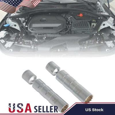 14mm & 16mm Thin Wall Magnetic Swivel Spark Plug Socket 12-Point Removal Tool - Image 1 of 4