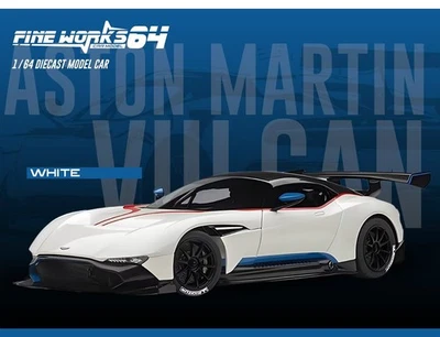 1/64 Fine Works64 Aston Martin Vulcan Diecast Modelo Coche Apertura Capó Base Metálica Foto 1 de 4